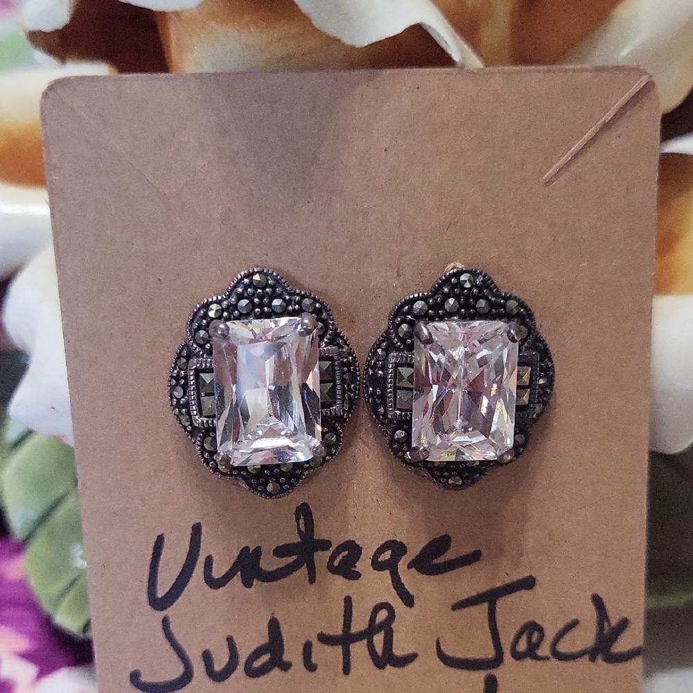 Judith Jack Sterling Silver Marcasite Earrings